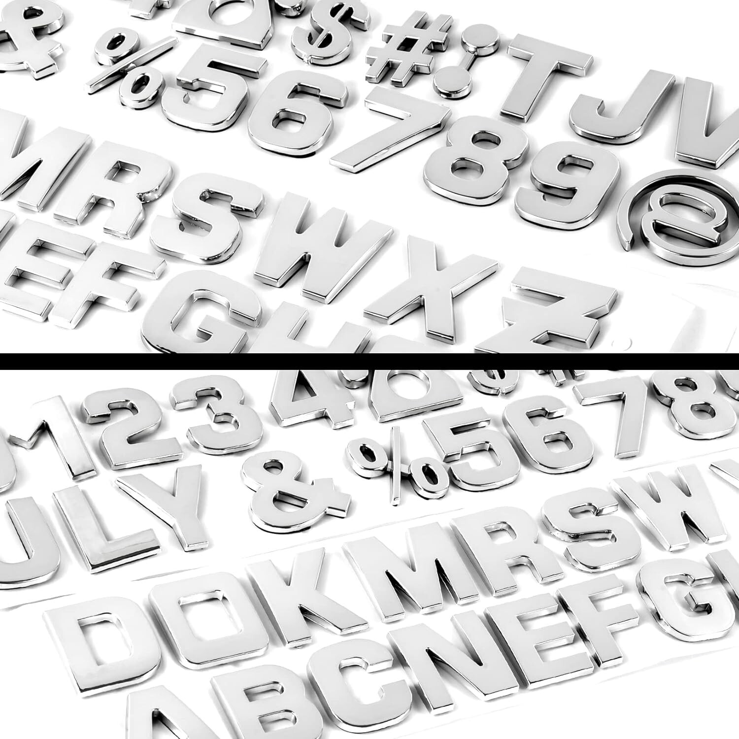43Pcs Car Emblem Letters Sticker DIY 3D Chrome Number Symbol Badge Decal New gallery