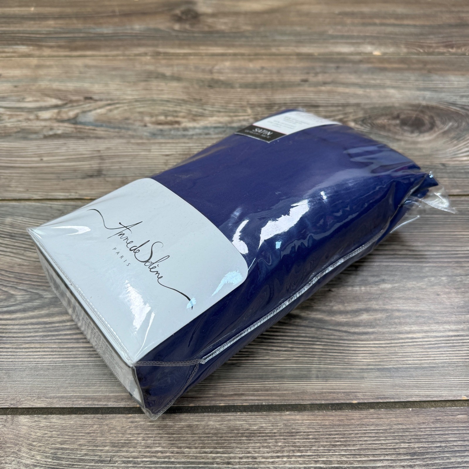 Anne de Solene Fleur de Perse Queen Fitted Sheet Navy 300TC Cotton Sateen NEW gallery
