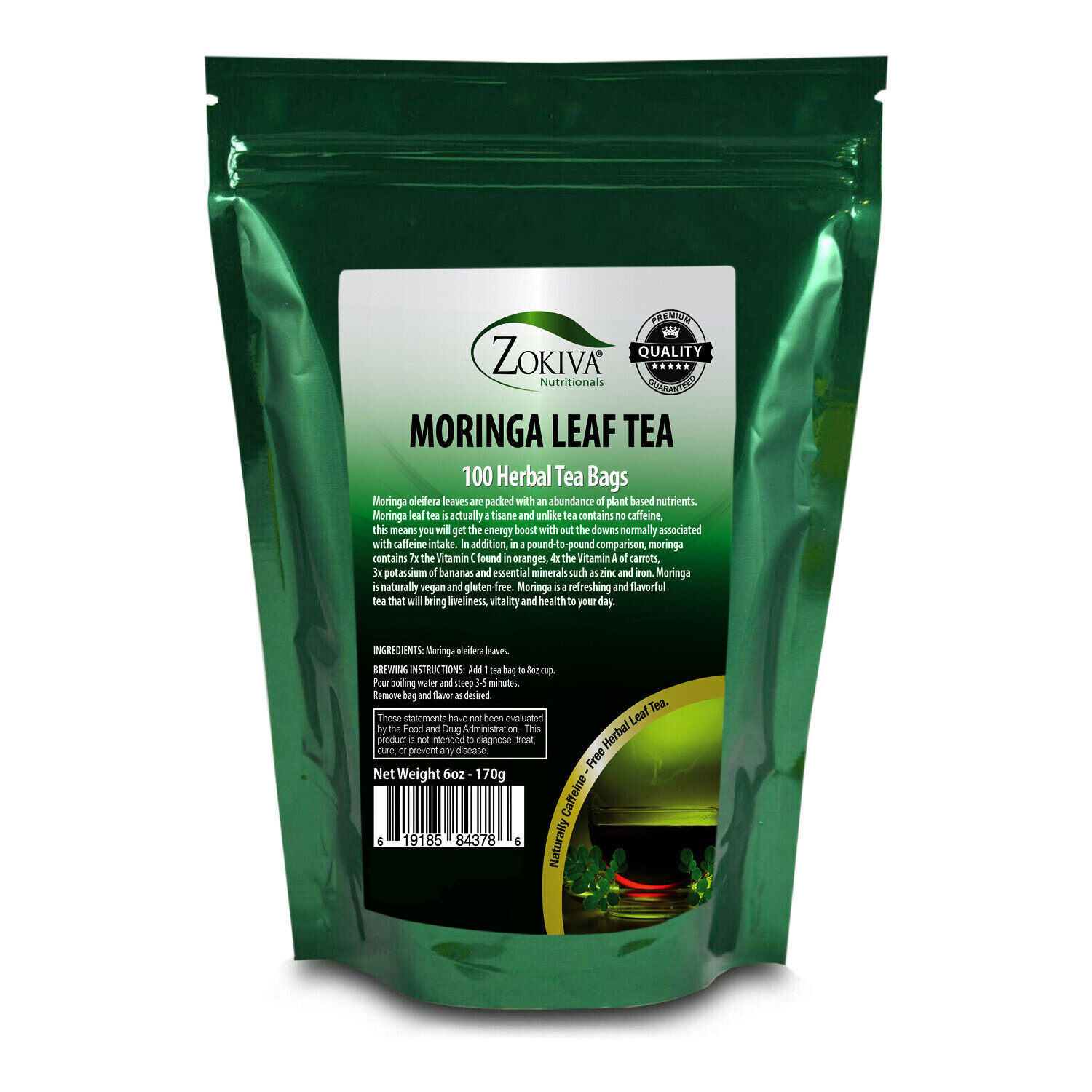 Moringa Tea Bags Mega Pack (100) Organic All-Natural - Caffeine-Free Herbal Tea gallery