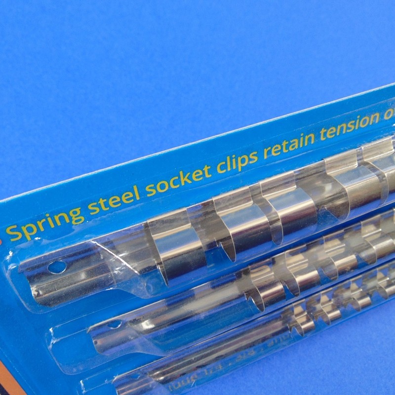 Cal-Hawk 3 Pc Socket Holder Set 1/4" 3/8" 1/2" Drive Spring Steel Organizer Rail gallery