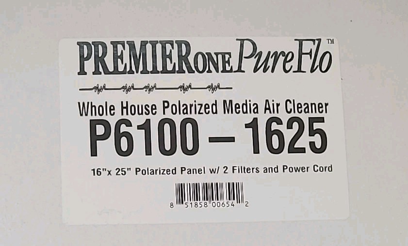 PREMIERone PureFlo P6100-1625 Polarized Panel w/ 2 Filters/Power Cord Free Ship! gallery