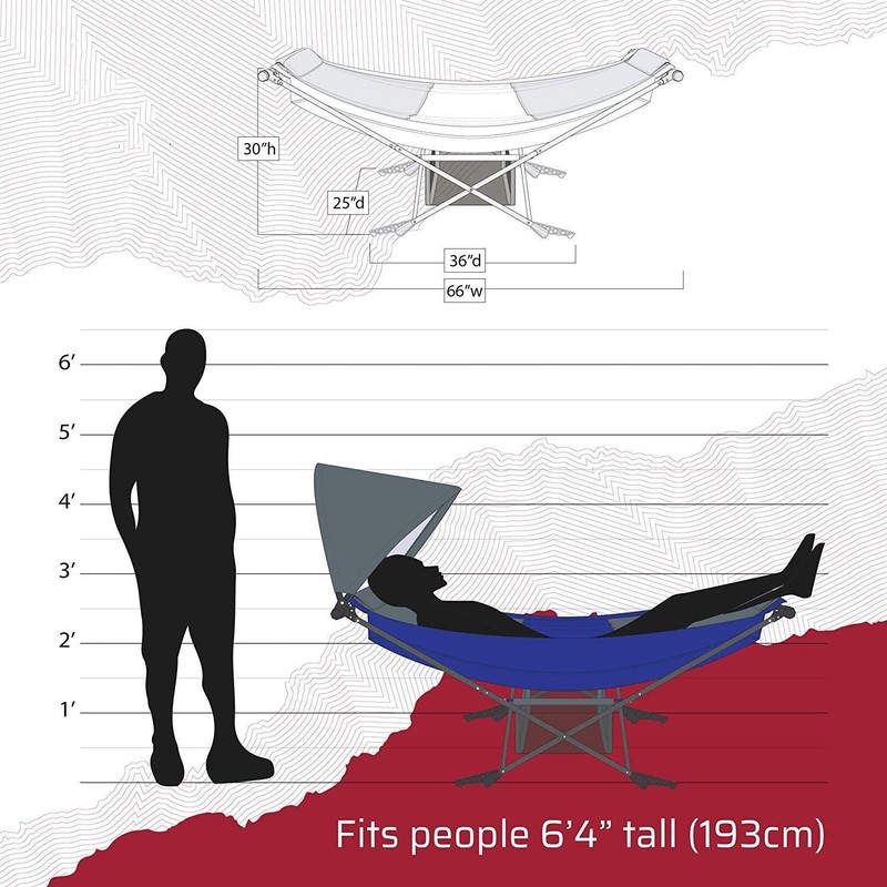 Camping Hammock With Stand Portable Folding Hammock For Outdoor Beach Blue gallery