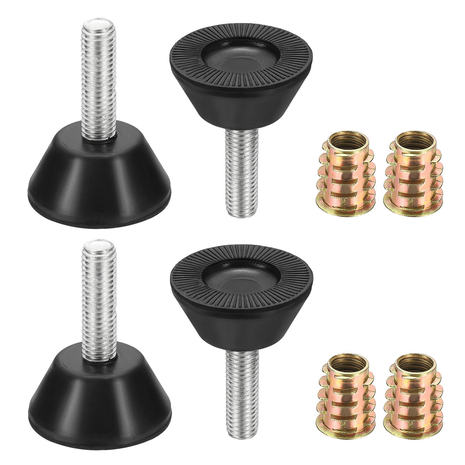 4Pcs M10 x 34mm Thread Adjustable Furniture Levelers Chair Feet Glides 40x52mm gallery