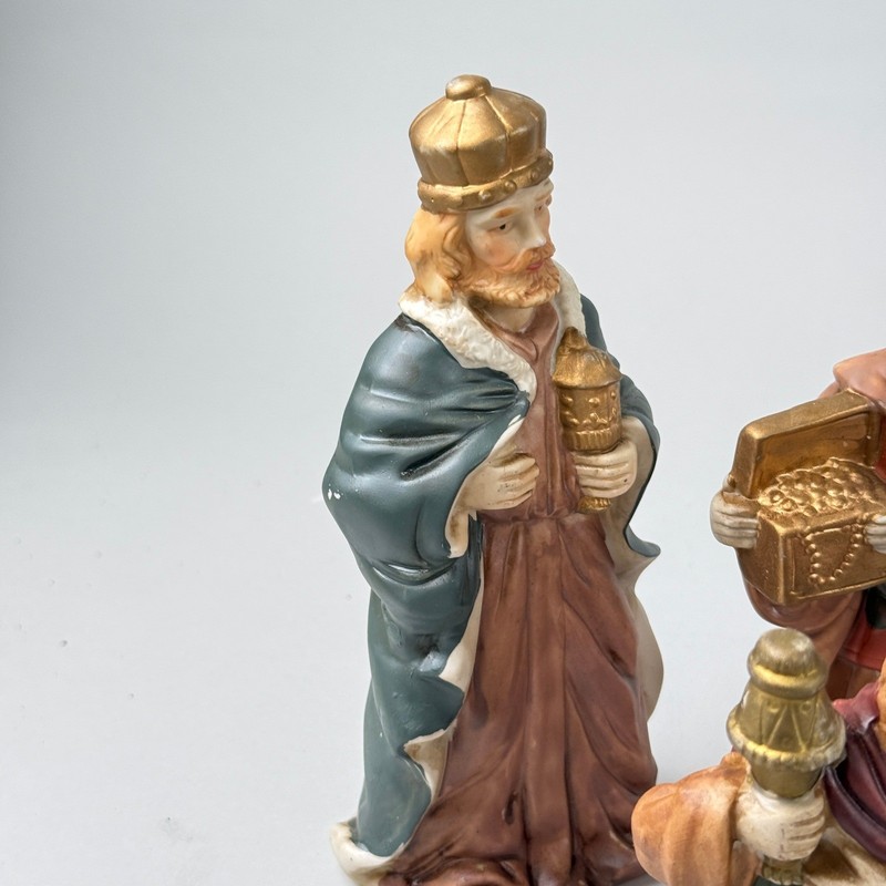 Vintage Nativity Scene Figurines 9 Pieces Ceramic set about 8 inches tall gallery