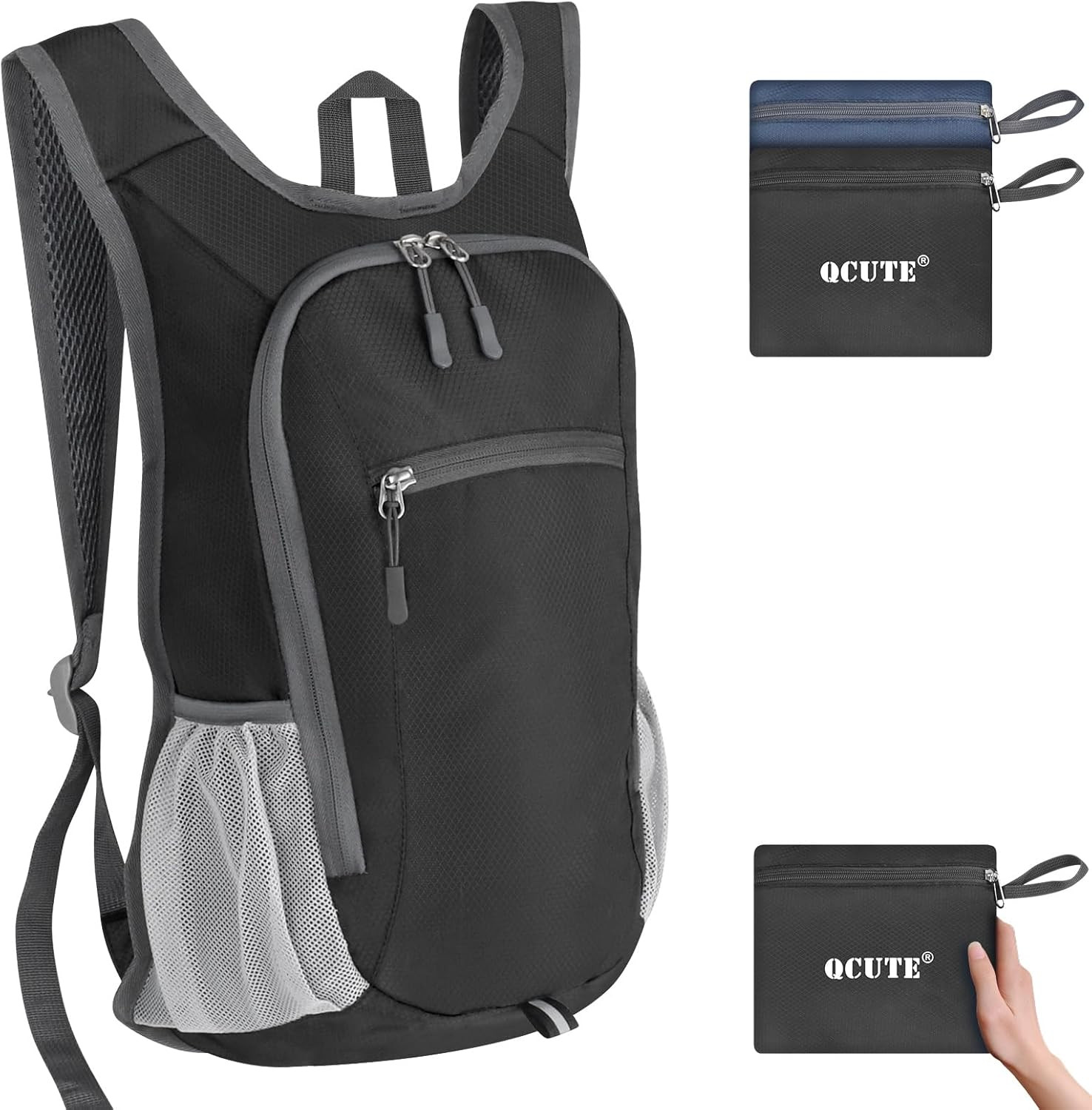 Qcute 15L Hiking Backpack Lightweight Packable Hiking Daypack Small Foldable Sho