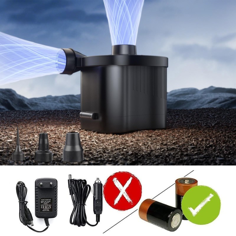 Battery Powered Blower for Inflatables, Quick Fill Electric Air Pump w/ 3 Nozzle gallery