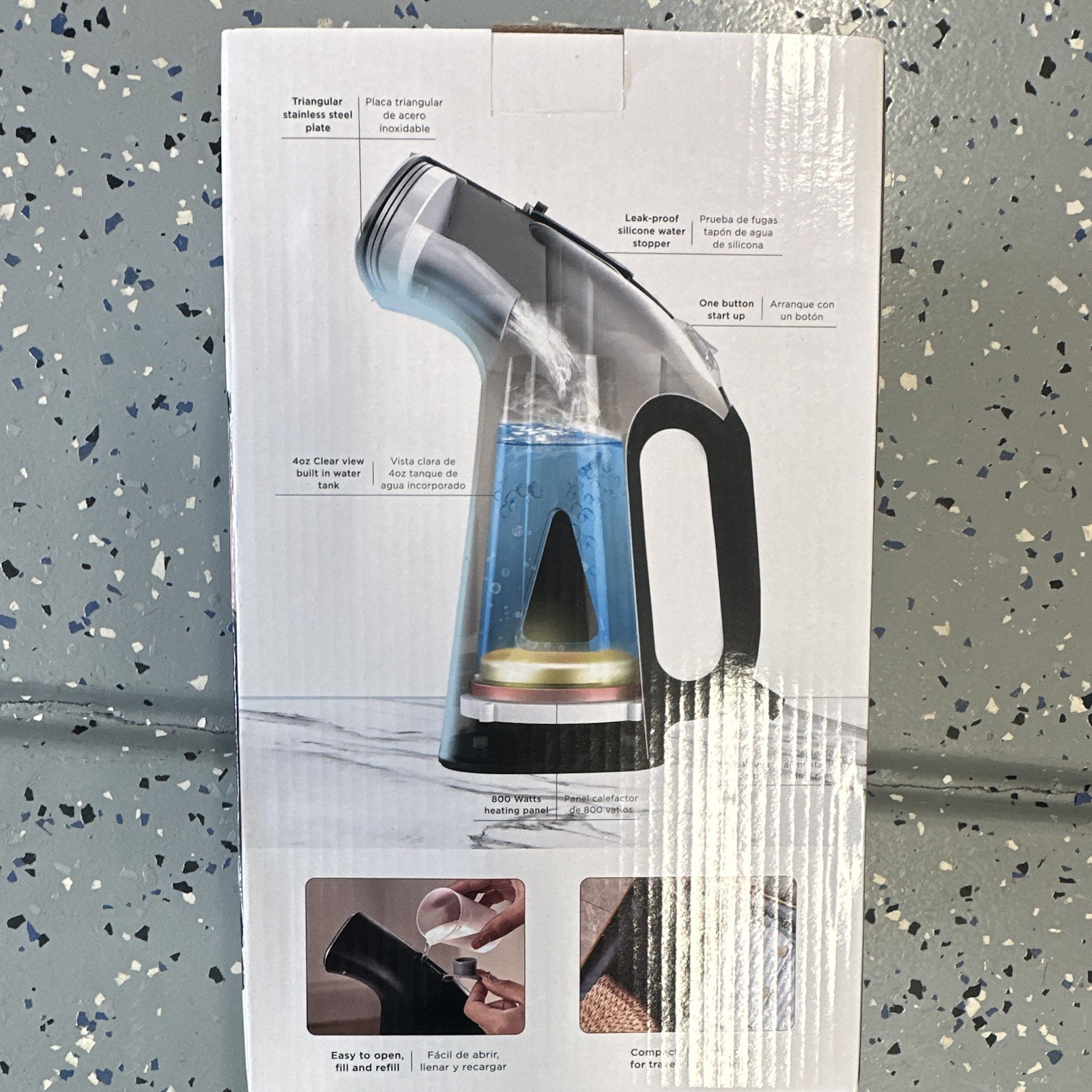 True & Tidy TS-38 Handheld Fabric Steamer 800W 20 sec 4 oz Black Corded gallery