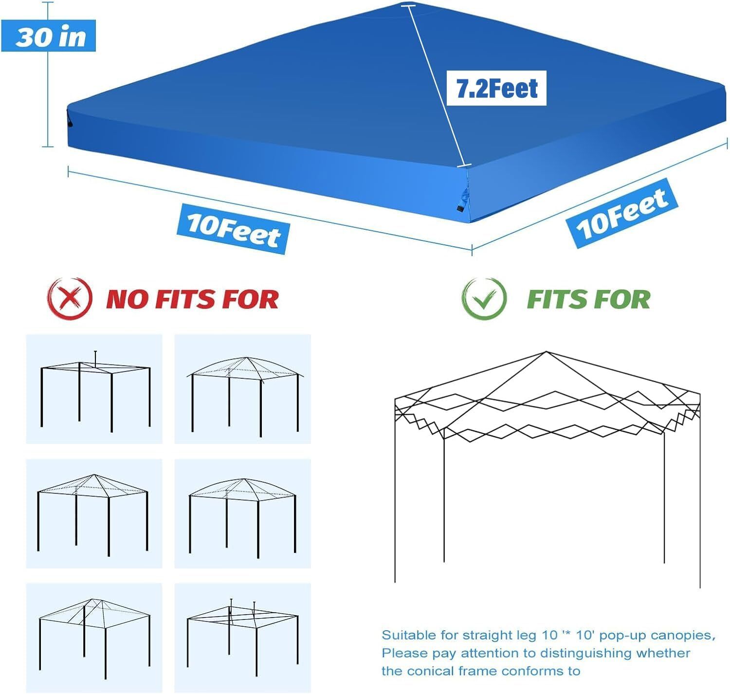 10x10 Waterproof Canopy Replacement Top Replacement Cover for Straight Leg gallery