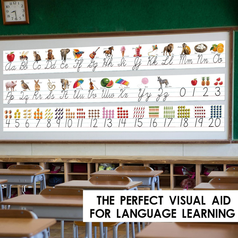 15 Pieces Cursive Alphabet Line Bulletin Board Set Alphabet Classroom Wall Strip gallery