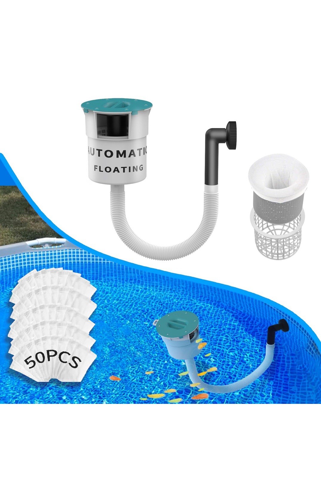 Surface Float Skimmer,2025 Upgrade,No Installation Required, no Adjustable... gallery