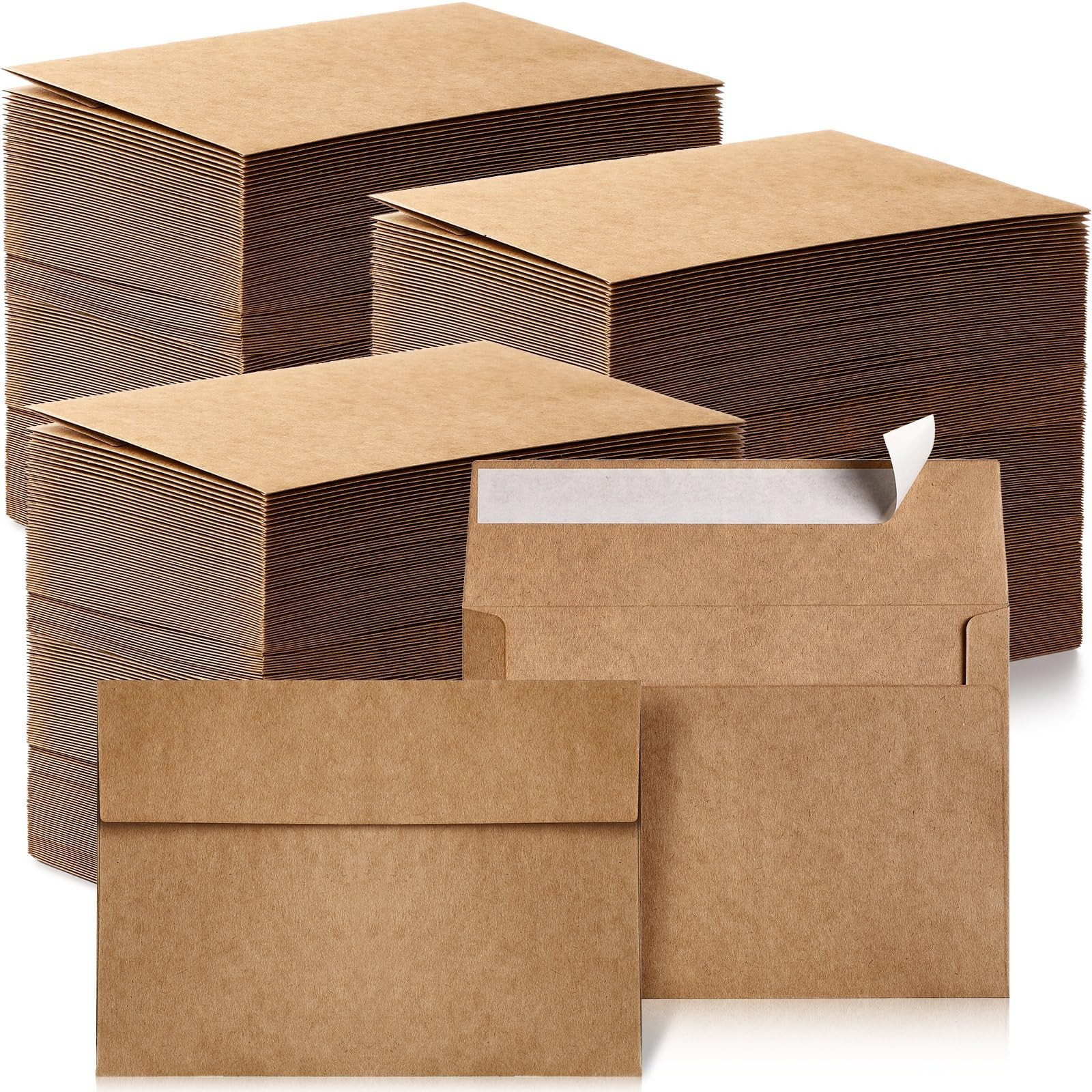 1000 Bulk Kraft Envelopes 120 GSM for Invitations, Gifts, Weddings, Mailings A4 gallery
