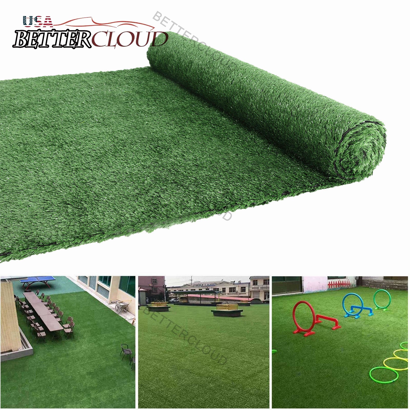 6ft x 8ft Green Artificial Grass Rug Grass Carpet Rug Synthetic Turf Thick Lawn gallery