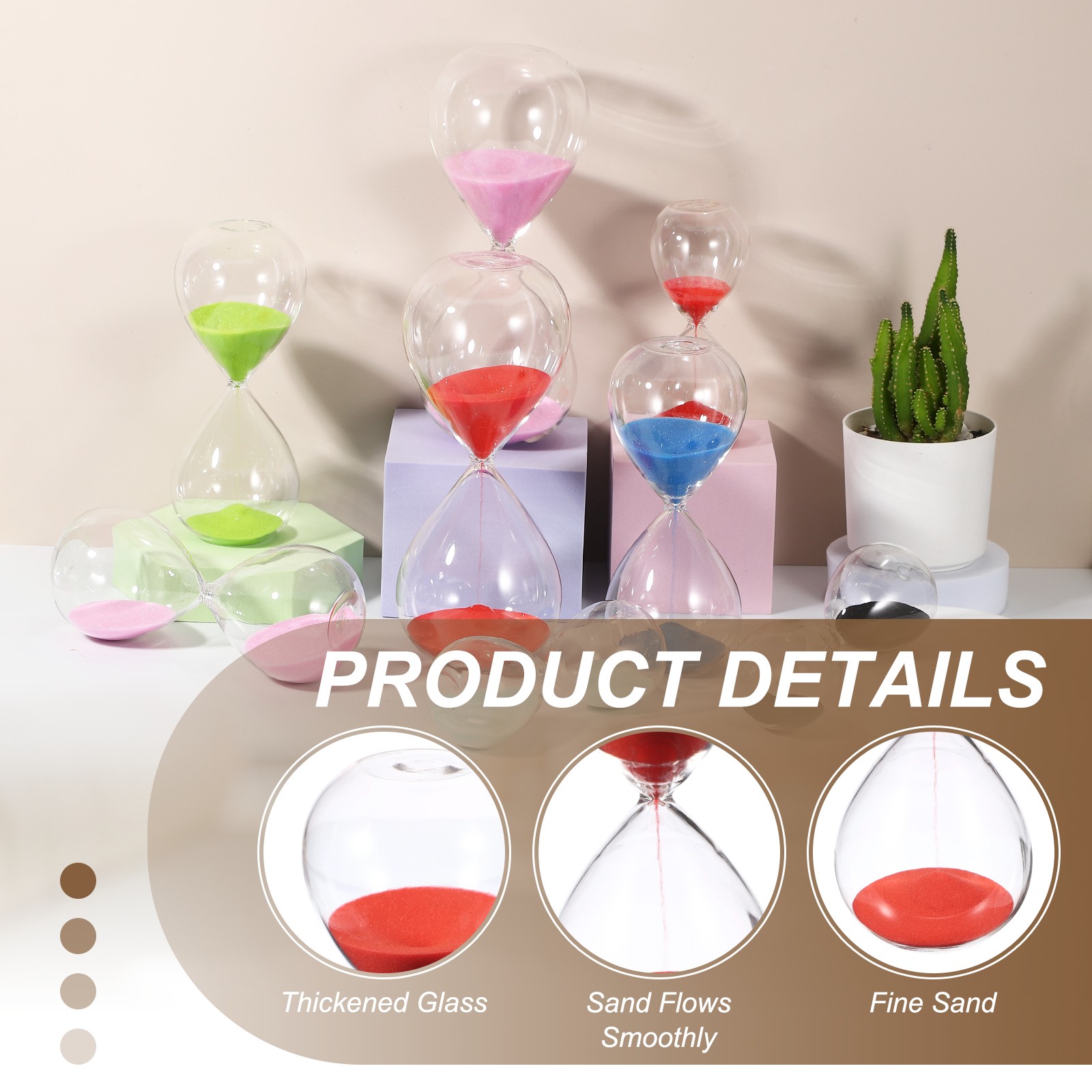 5 Minutes Sand Timer, Watch High Glass Sandglass Timer, Red gallery