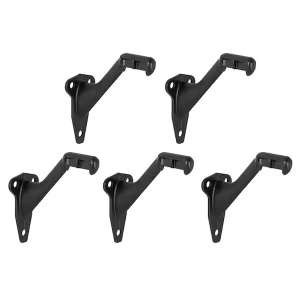 Design House 5-Pack Standard Handrail Brackets In Matte Black