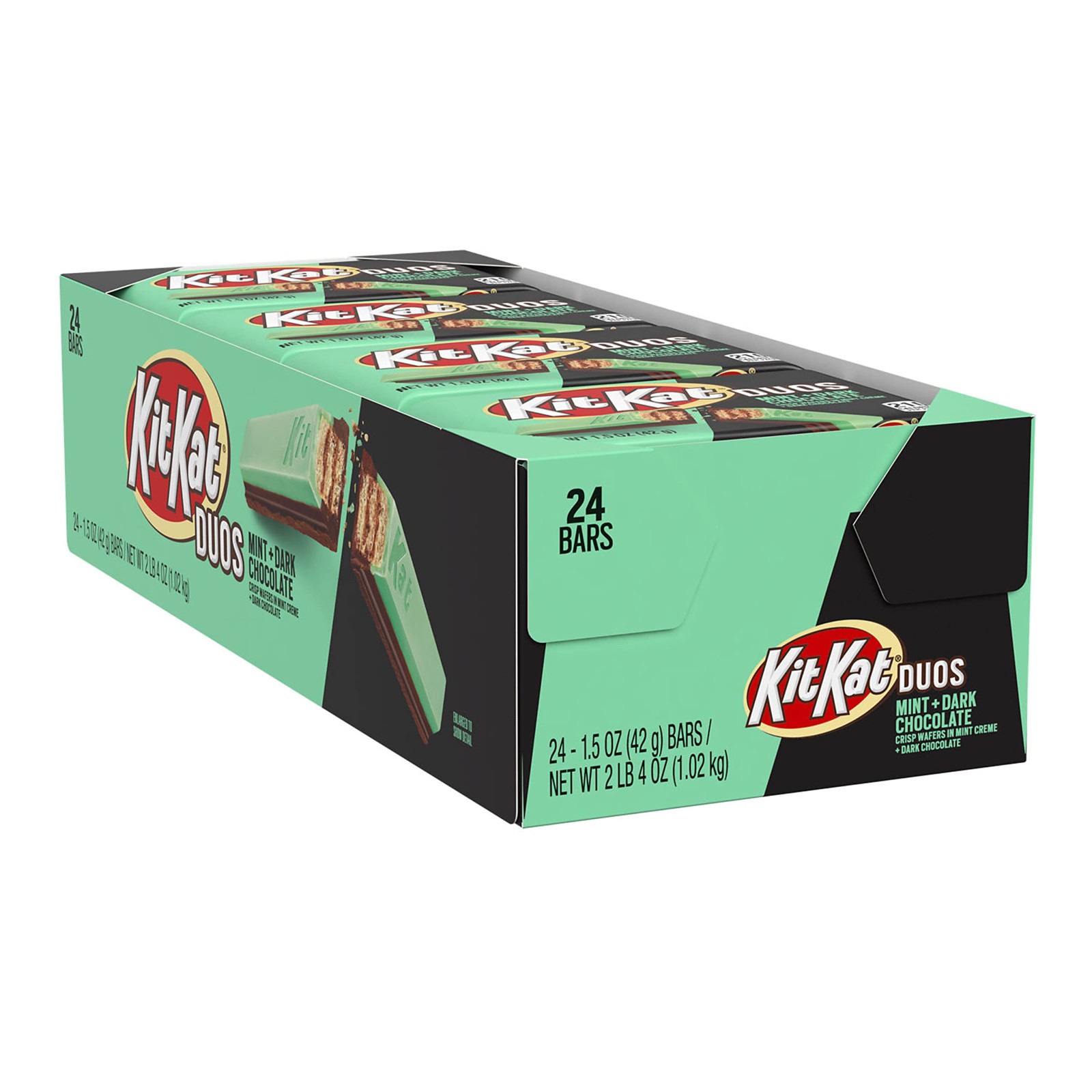 Full Box 24x Packs Kit Kat Duos Mint + Dark Crispy Wafers Dark Chocolate | 1.5oz gallery