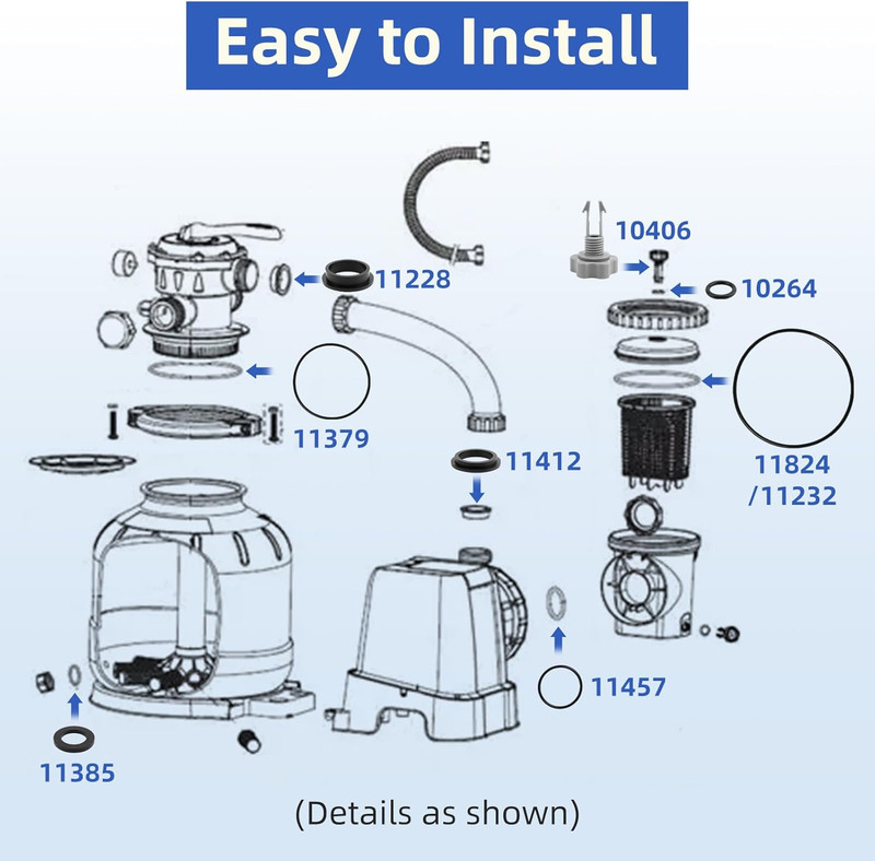 Upgraded Replacement Repair Set for Sand Filter Pumps in above Ground Pools, Poo gallery