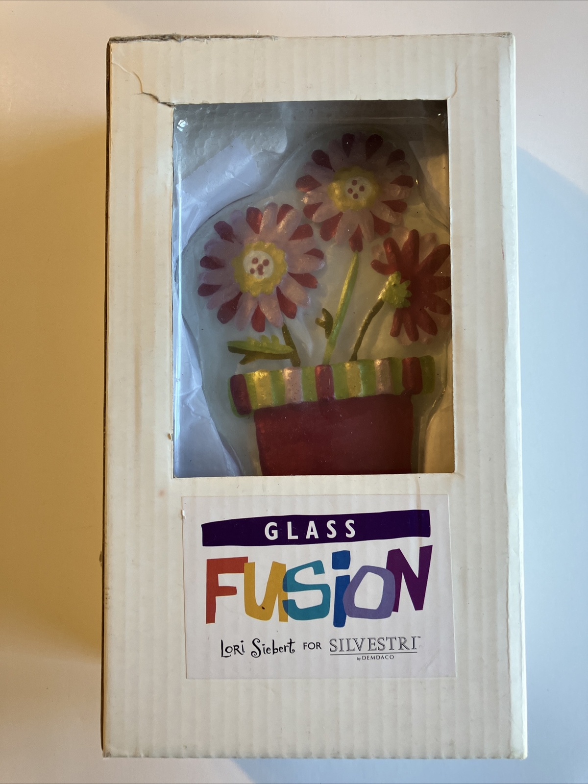 Spring Daisy Glass Fusion Night Light Pink Green Lori Siebert Silvestri Demdaco gallery
