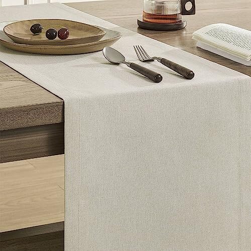 Basic Linen Style Table Runner, 14 x 48 Inch Rustic 14x48 Inch Raw Linen gallery