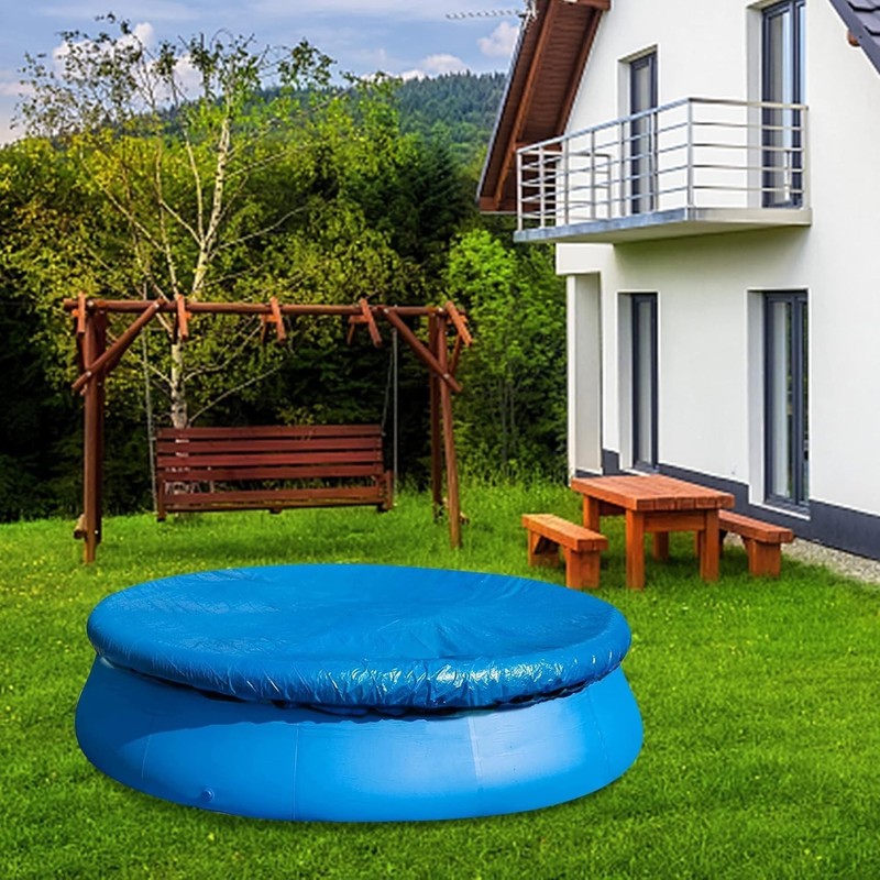 10 Ft Round Pool Cover with Drawstring - Easy Install Solar Heating Blanket gallery