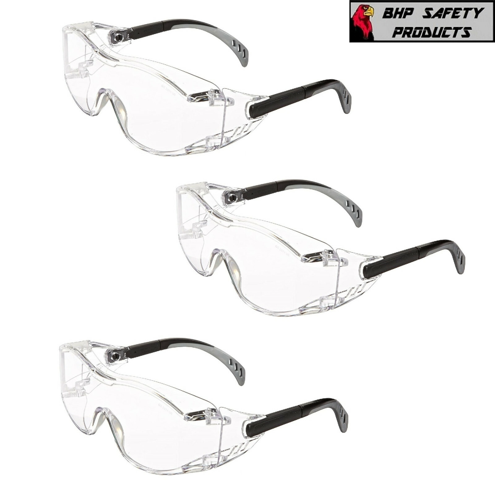 Clear Safety Goggles Glasses Work Lab Outdoor Eye Protection US Cover2 3/Pair gallery