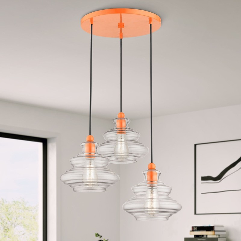Used Livex Lighting 52833-77 Everett - 3 Light Pendant-15 Inches Tall and 20 gallery