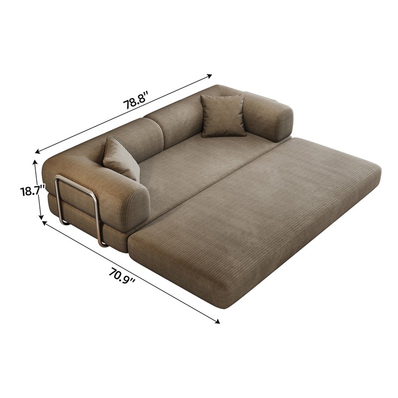 78.8" Compression Sofa Convertible Floor Sofa Bed Pillow Back Support Armrest gallery