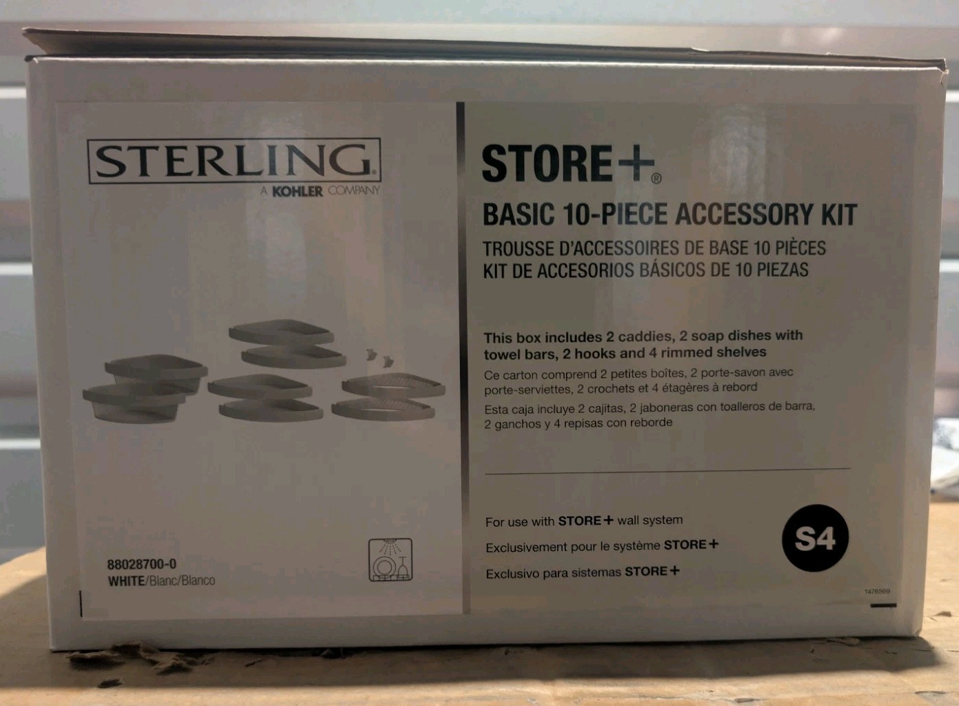 Sterling Store+ Basic 10-Piece Shelf Bin Caddy Accessory Kit in White 88028700-0 gallery