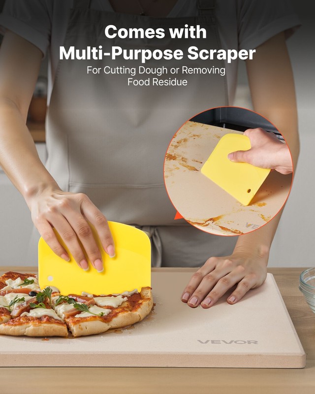 VEVOR Pizza Stone 15 x 12 in Rectangular Baking Stone for Oven & BBQ Grilling gallery