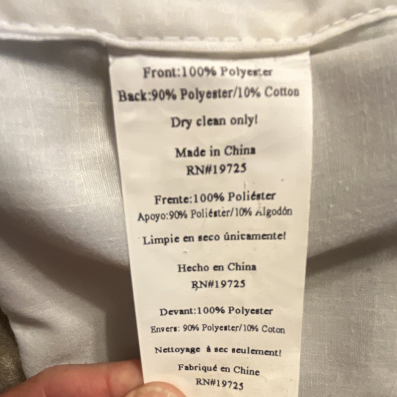 Gray Scalloped Valance Rod Pocket Solid Polyester Cotton Blend RN#19725 gallery