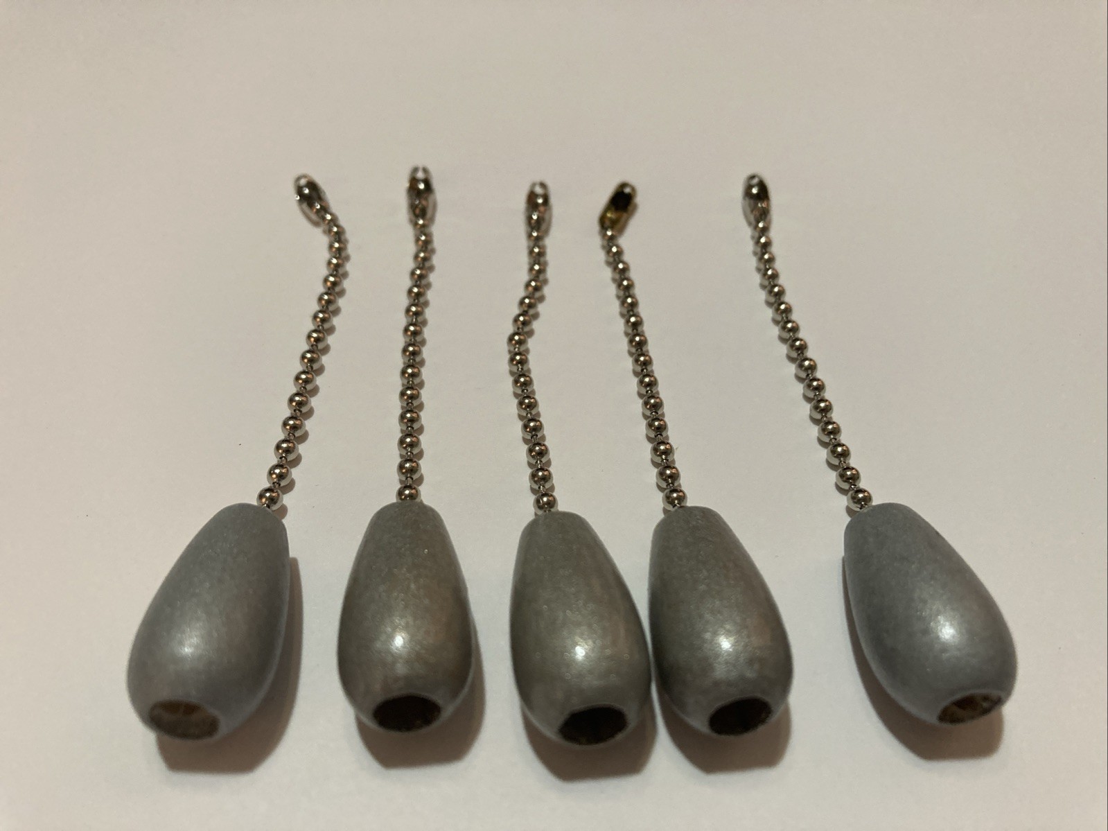 9 pc Ceiling Fan Light Pull Chain Gray wooden 4” long gallery
