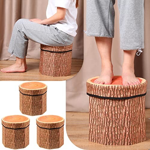 Pack Tree Stump Storage Stool 12 x 12 Inch Stool Ottoman, Cute 3 Classic gallery