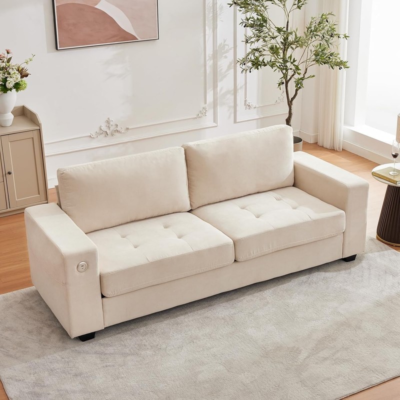 90" Oversized Sofa Comfy Deep Seat Chenille Upholstered Cloud Couch No Assembly gallery