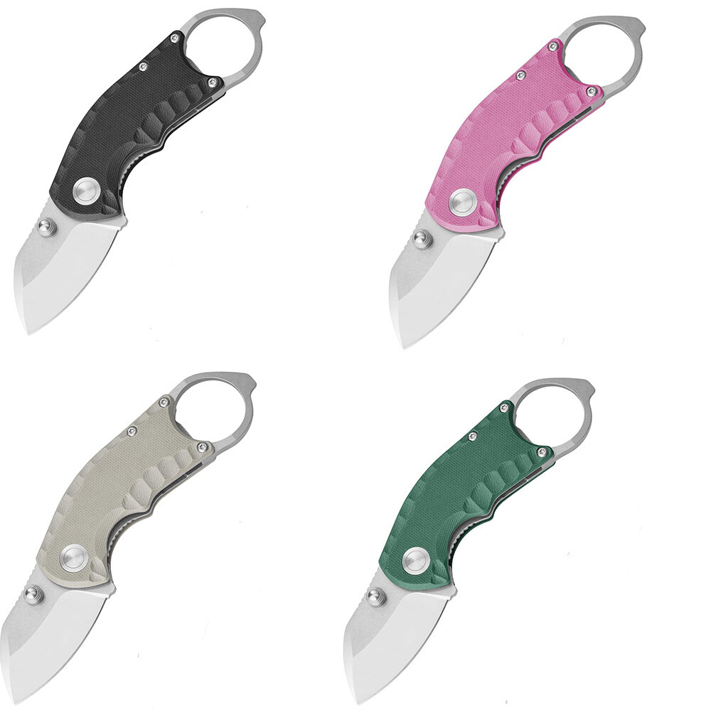 FLISSA 4" Folding Pocket Knife with Liner Lock G10 Handle 8Cr13MoV Steel Blade gallery