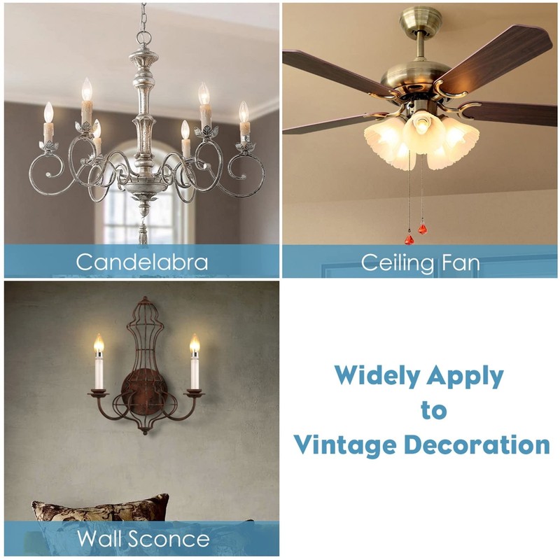 2W LED Candelabra Bulb 25W Equivalent E12 Dimmable LED Bulbs Clear Filament V... gallery