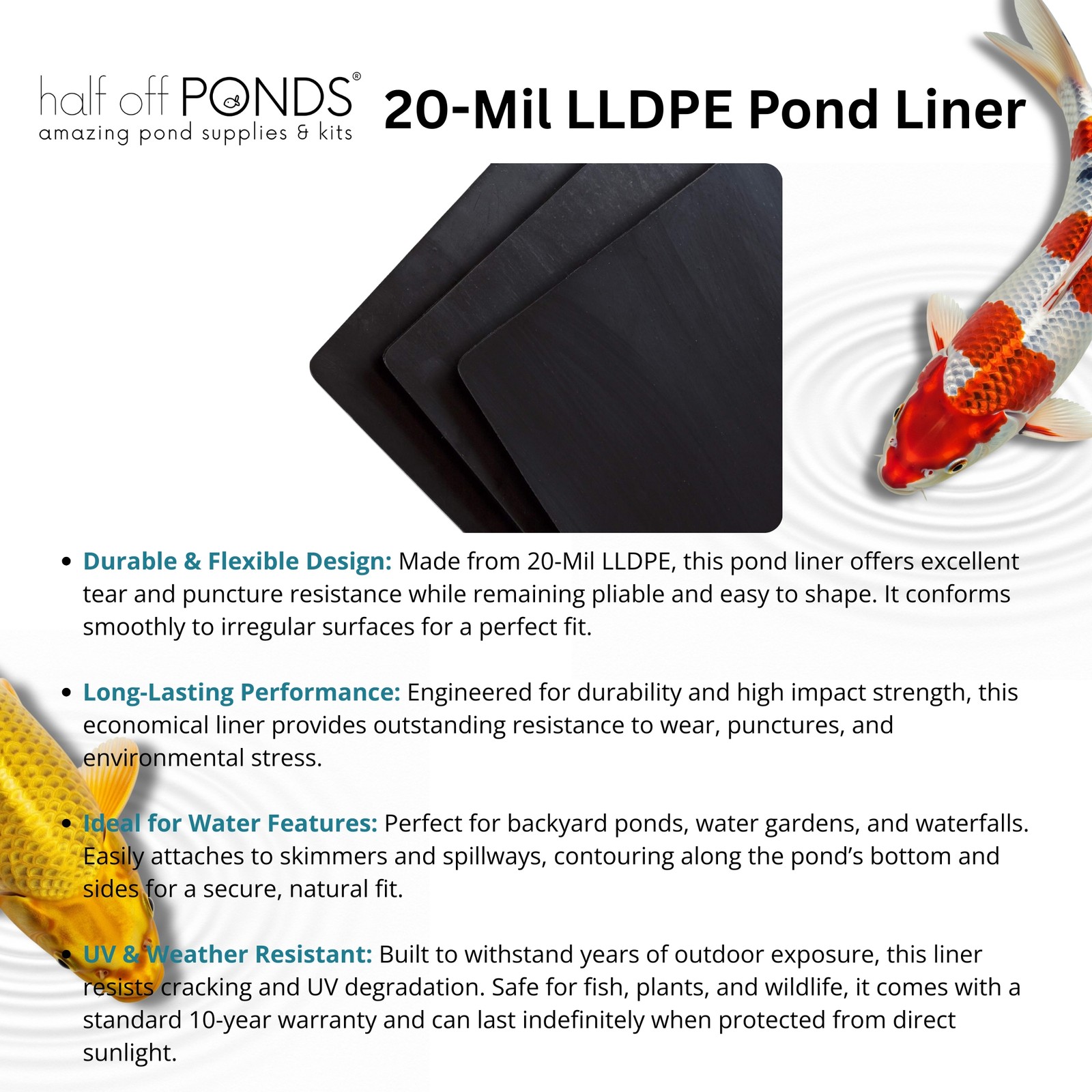 12' x 10' 20-Mil LLDPE Pond Liner gallery
