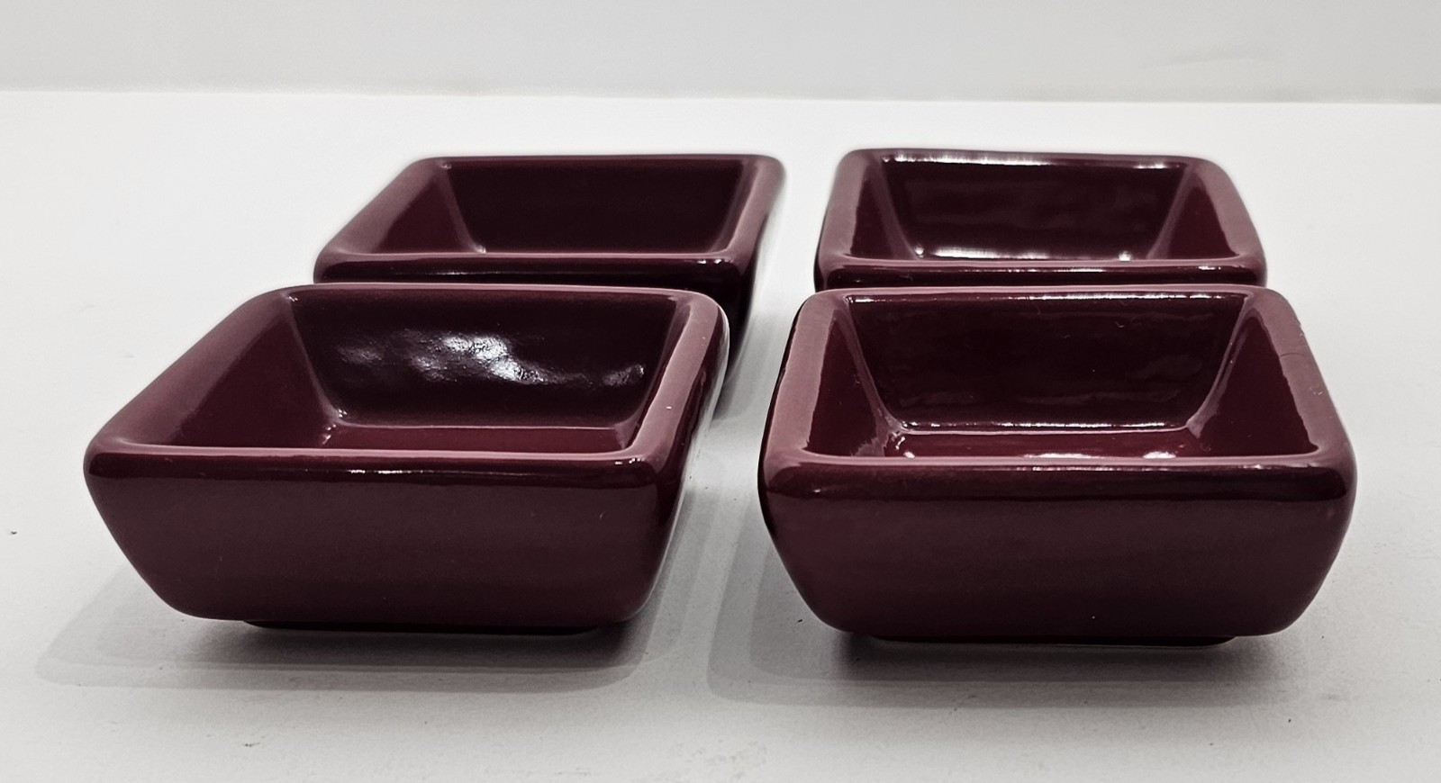 Pampered Chef Simple Additions Petite Squares Cranberry Condiment Dip Dish 4pc gallery