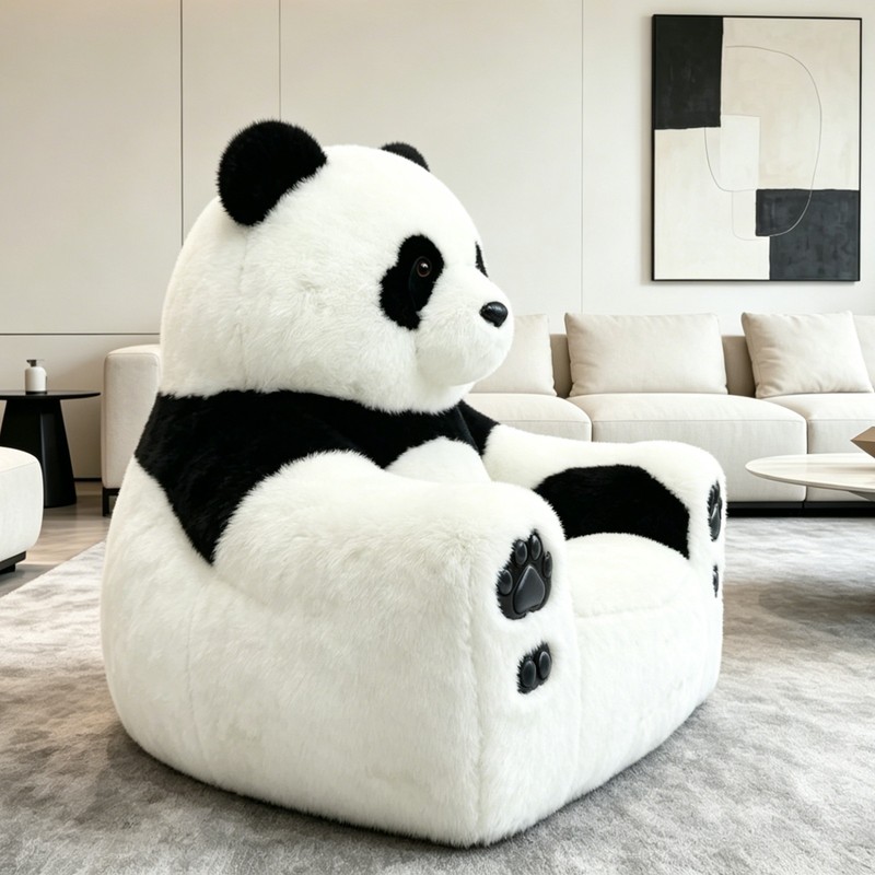 Cute Panda Couch Inflatable Premium Plush Sofa Single Lounge Chair - Living Room gallery