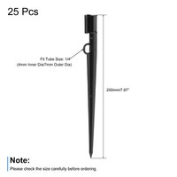25pcs Irrigation Drip Support Stakes 200mm Length PP Plastic for 1/4" Tube Hose gallery
