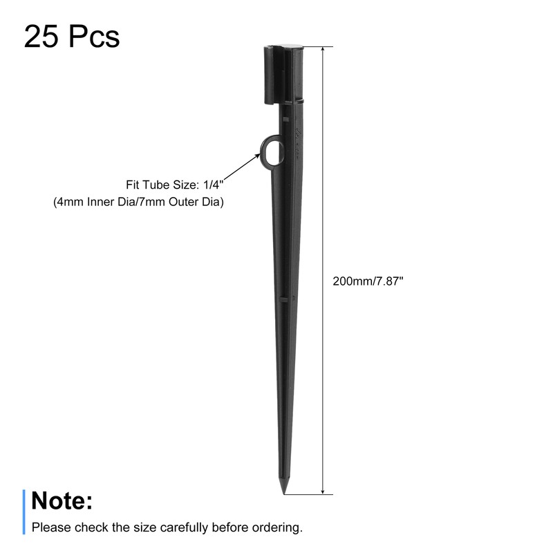 25pcs Irrigation Drip Support Stakes 200mm Length PP Plastic for 1/4" Tube Hose gallery