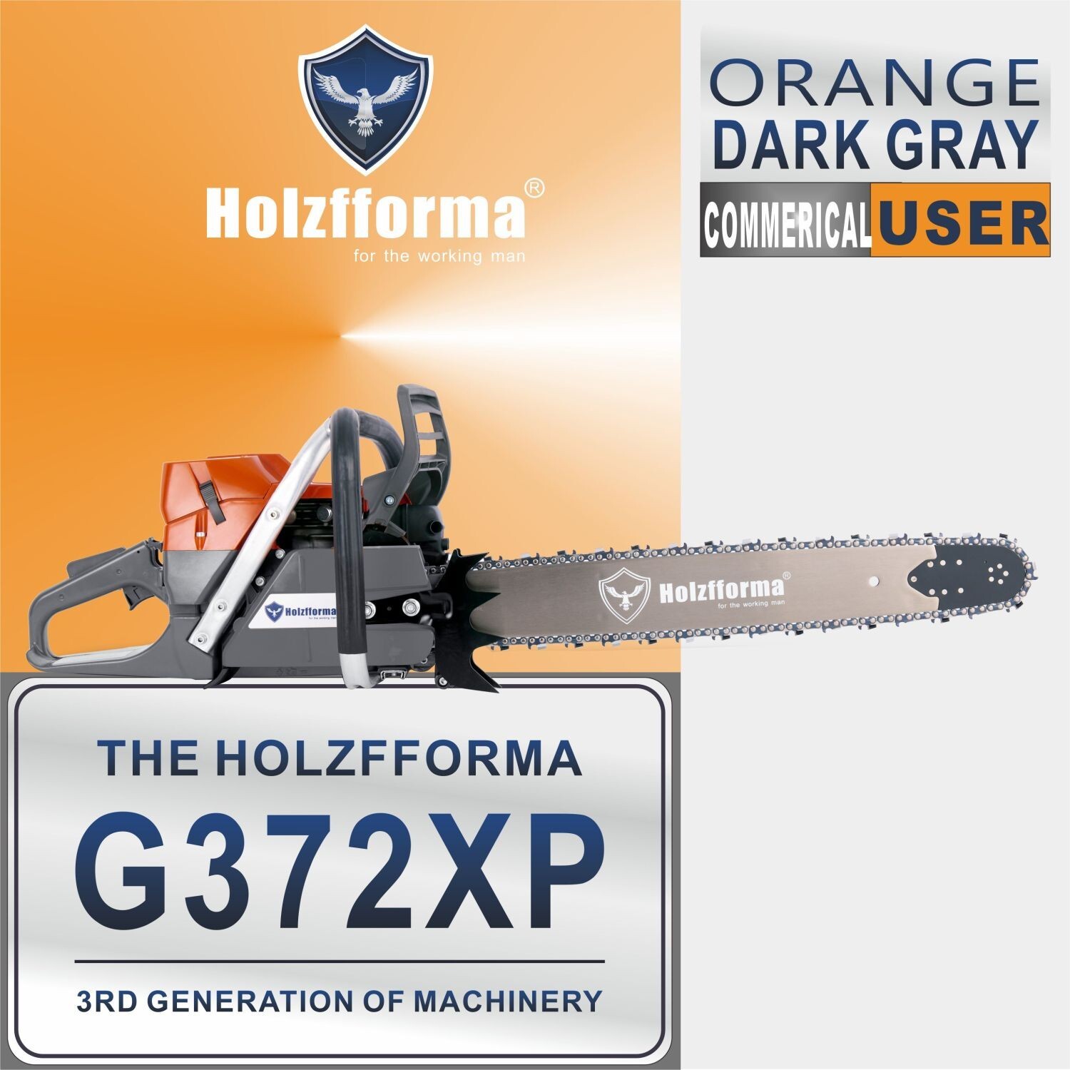 71cc Holzfforma® Orange Dark Gray G372XP Chain Saw with 28 Inch Bar And Chain gallery