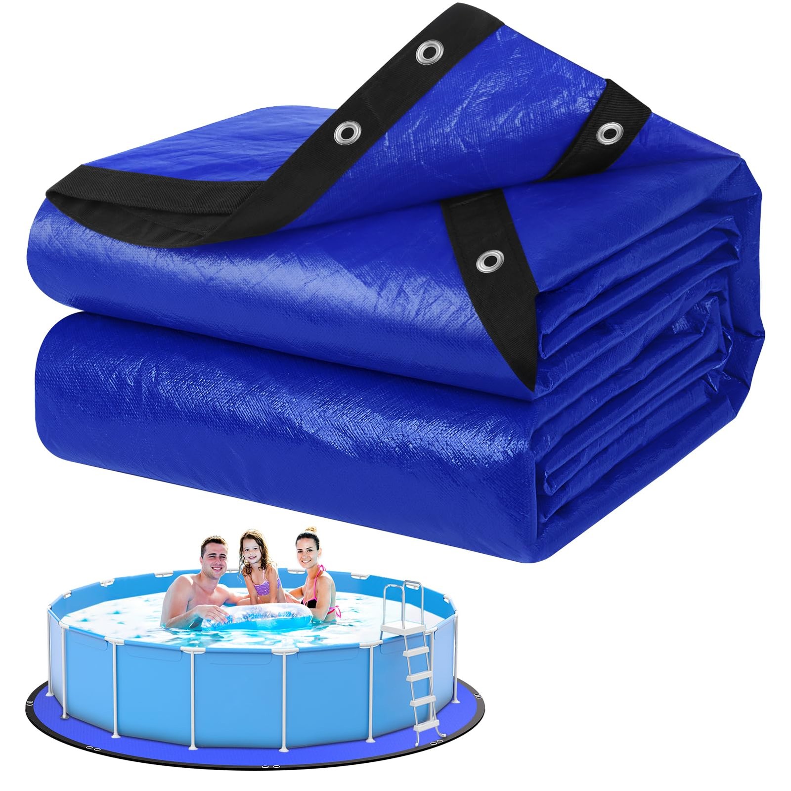 18FT Pool Ground Cloth, 12x12 Mesh Heavy Duty Pool Liner Pad with Anti-Aging ... gallery