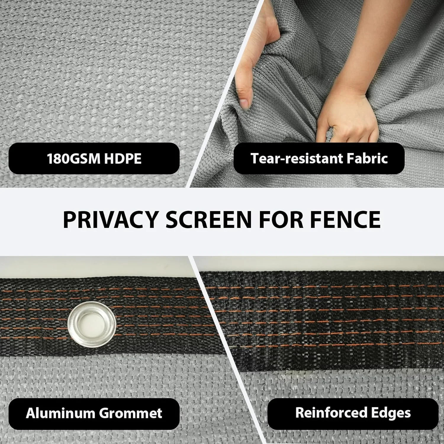 3×10FT Balcony Privacy Screen, Heavy Duty 180GSM Fabric Privacy Fencing, 90% Blo gallery