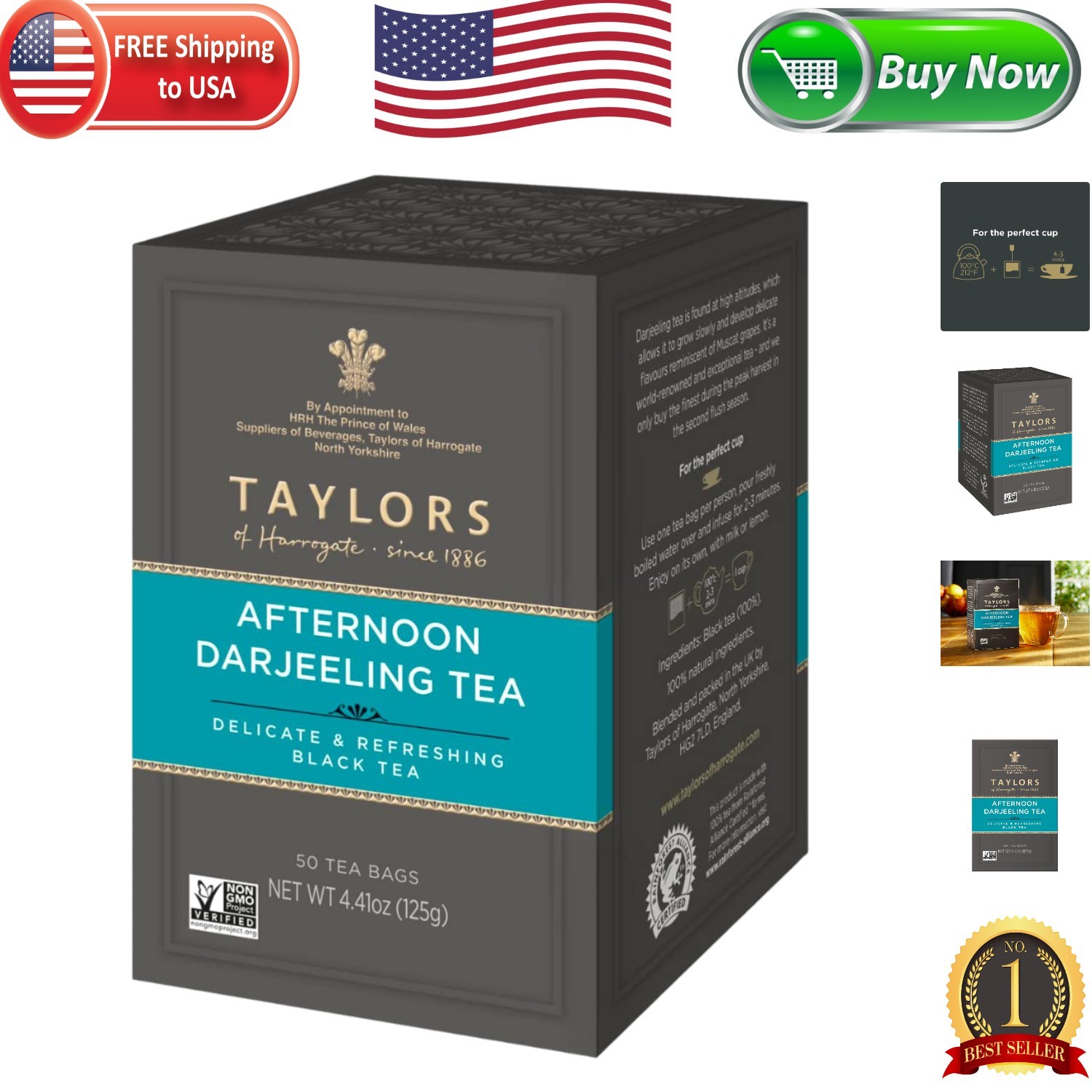Soothing Afternoon Darjeeling Tea - 50 All-Natural Tea Bags for Relaxation gallery