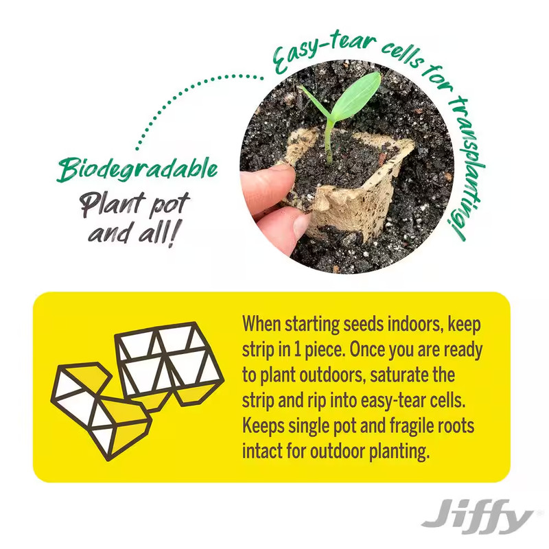 NEW Jiffy Peat Strips Seed Starter Kit 50 Biodegradable Pots Easy Plant Growth gallery