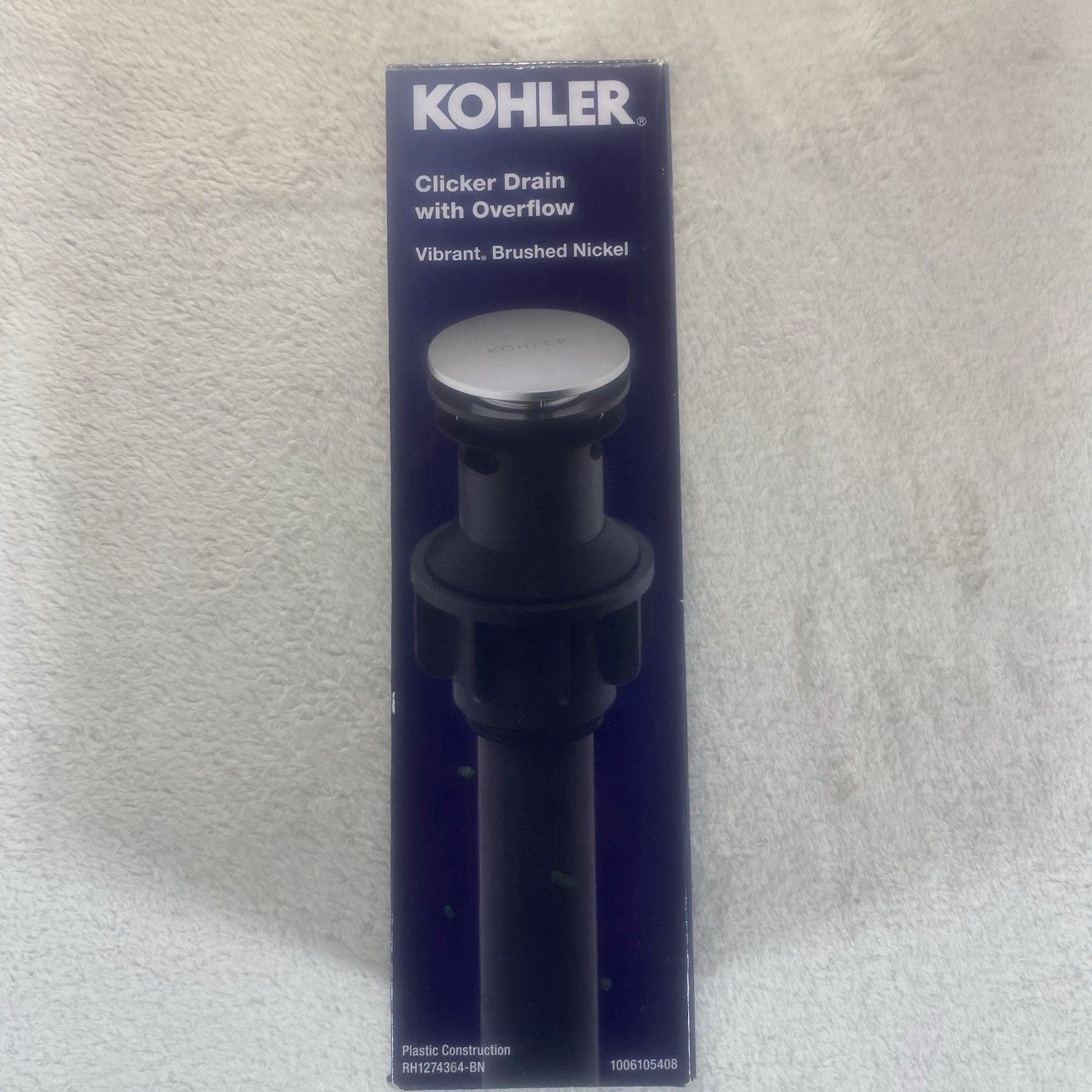 KOHLER Clicker Drain Overflow Brushed Nickle Part 1463269 Assembled Complete gallery
