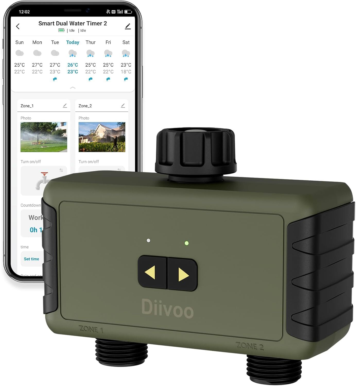 2 Outlet Programmable Hose Watering Timer Sprinkler Timer Outdoor Water Timer gallery