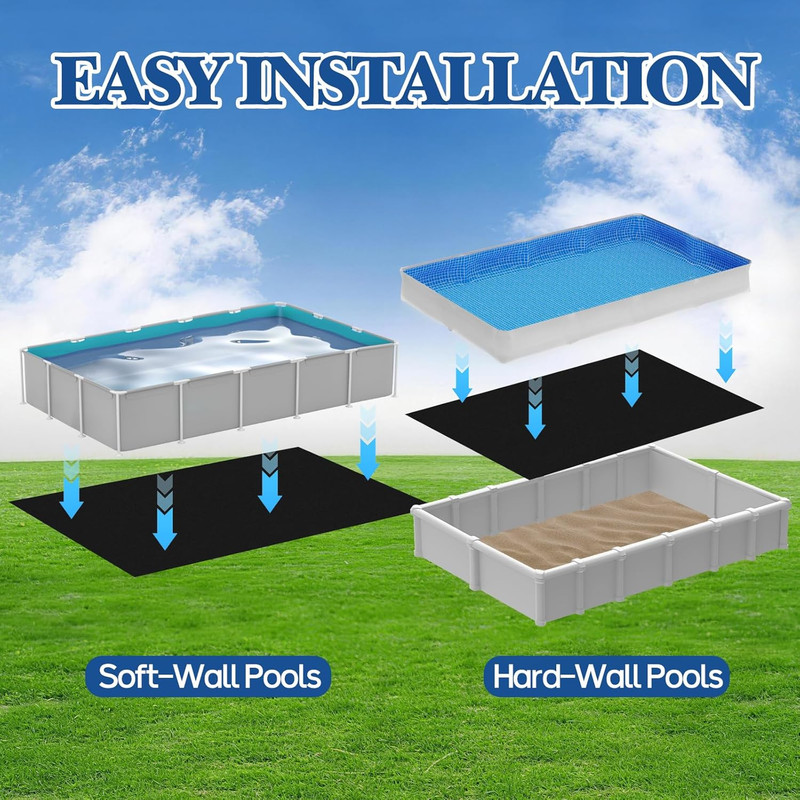 16' × 32' Rectangle Pool Liner Pad for above Ground Pool, Durable Pre-Cut under gallery
