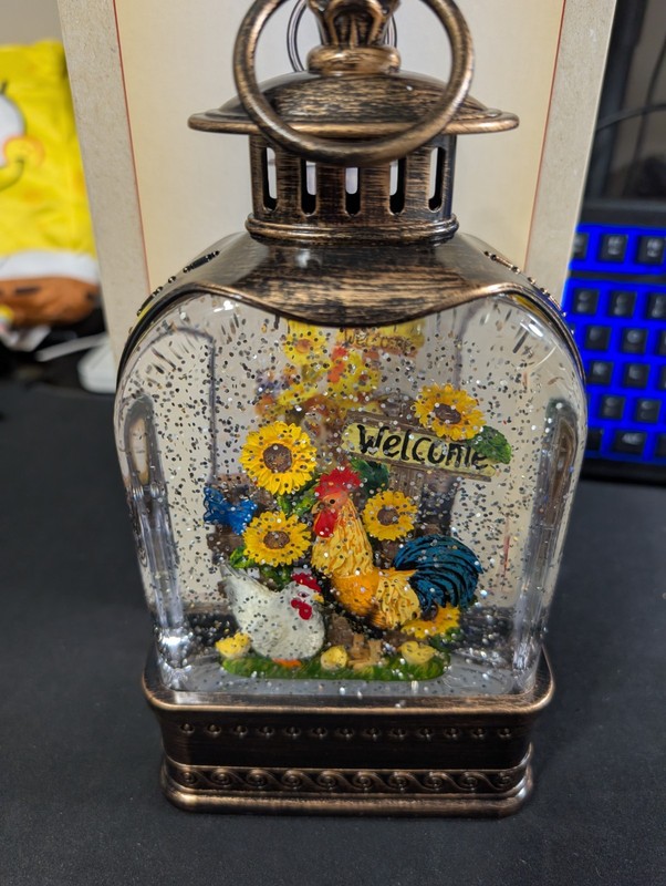 Cracker Barrel Rooster Welcome Lantern Glitter Globe gallery