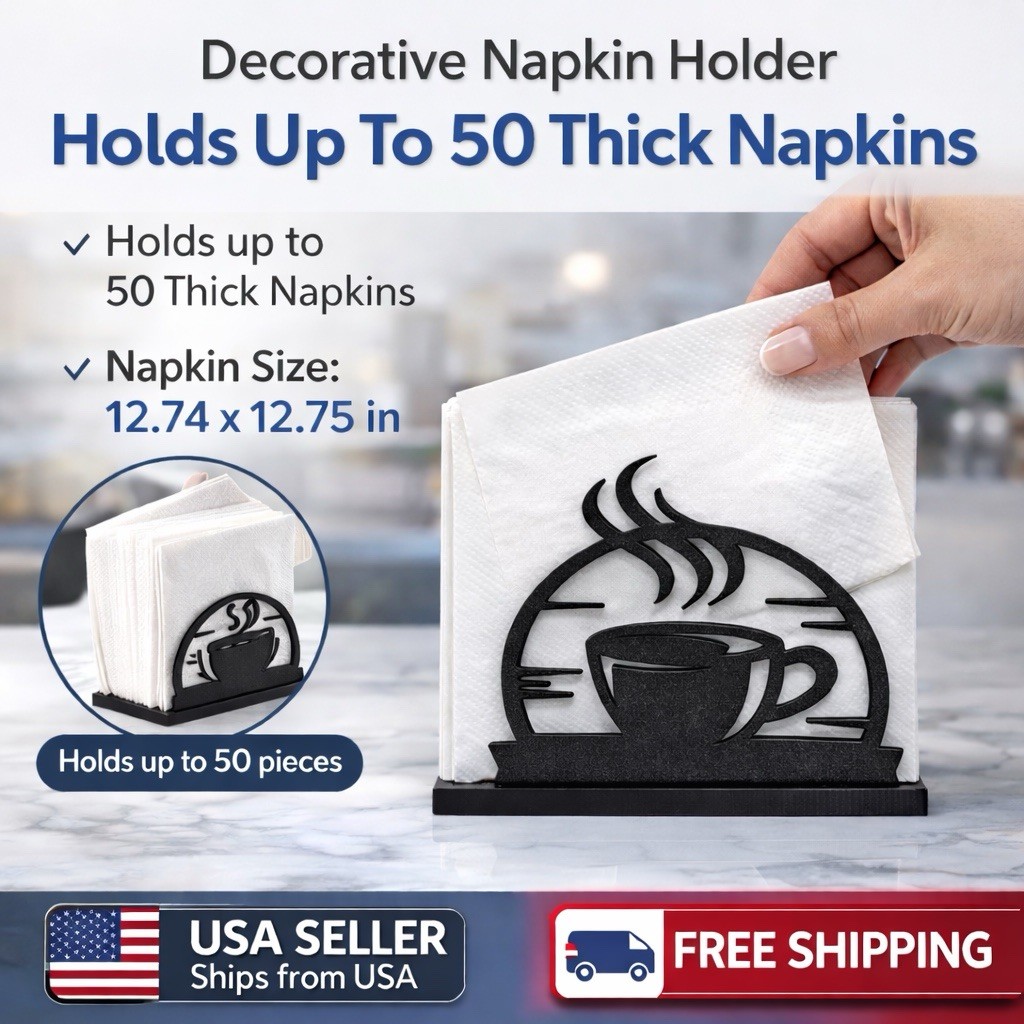 Tabletop Napkin Holder Organizer Coffee Lover Tissue Holder 3D Printed gallery