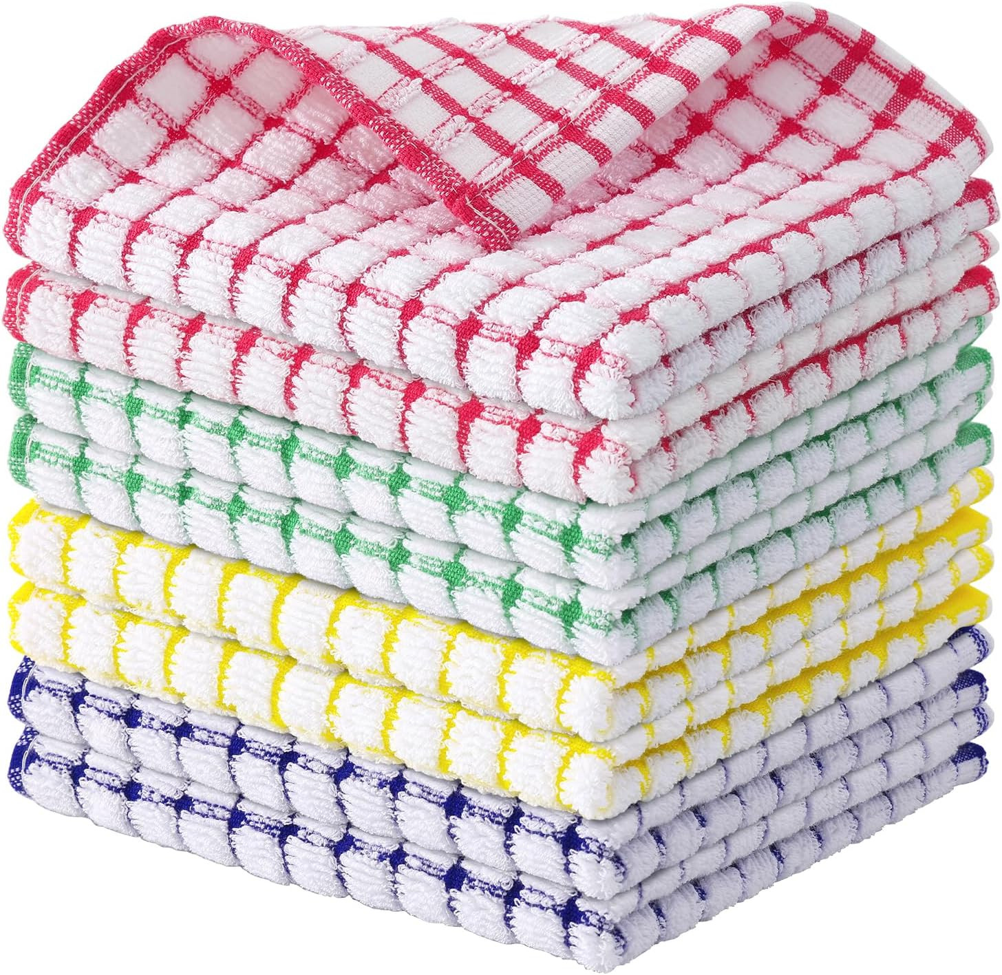 Cotton 8 Pack Terry Kitchen Dish Cloths, 12 X 12 Inches Super Soft and Absorbent gallery